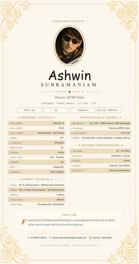 Template-10 biodata template preview